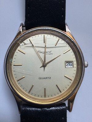 Regent Formatic mit Datum   - Herrenuhr Quartz   - Batterie neu - Werk läuft
