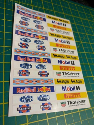 Scalextric Slot Car Decal Sticker Sheet - Model Racing 1/32 1/24