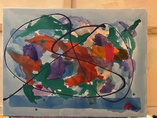 Abstract Expressionist Painting “Oceans Hold 96.5 Percent Of The Earth’s Water”