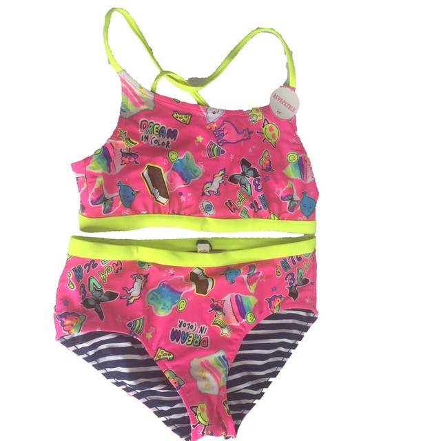 NWT Justice size 14 Two Piece Bathing Suit NEON Swimsuit Bikini eBay