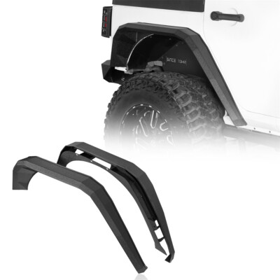 Flat Rear Fender Flare Armor Guard Black Steel For 2007-2018 Jeep Wrangler JK