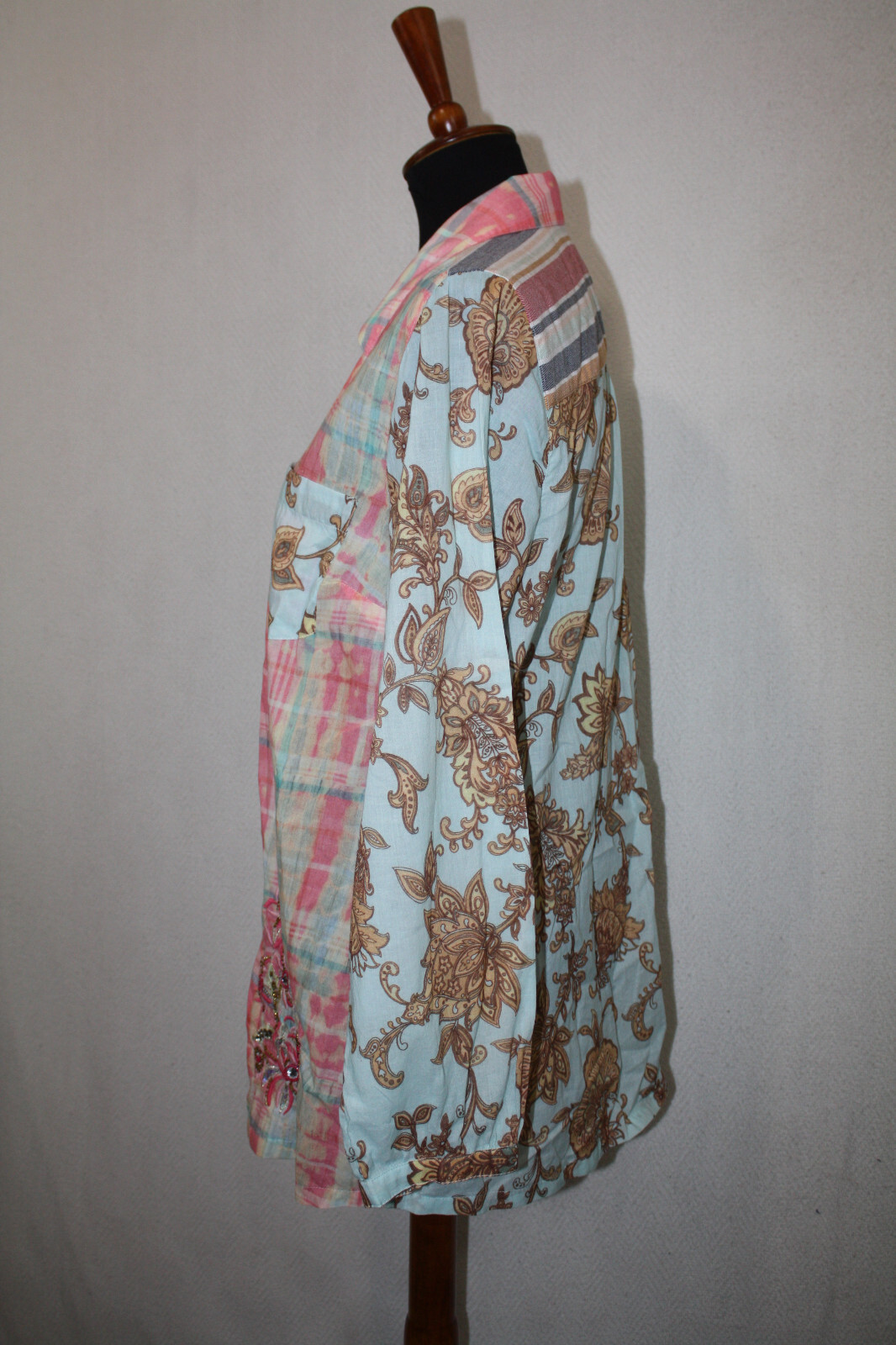 Soft Surroundings Sz M Patchwork Button Front Tun… - image 4