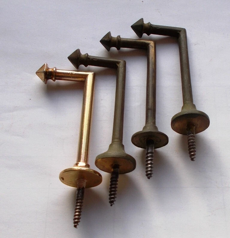 Lot de 2 embrasses de rideaux en laiton pour rideaux muraux en métal (doré, 20 x 18 cm