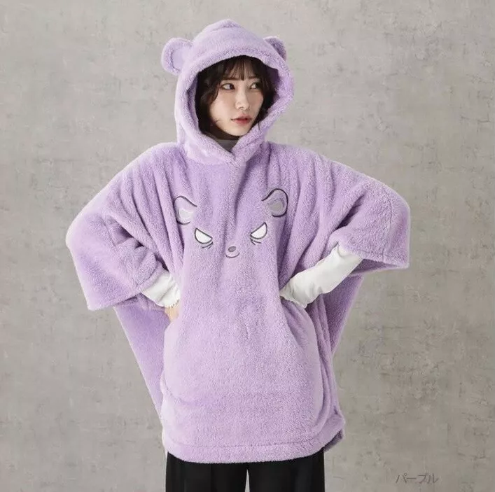 Sanrio Baku Fluffy Boa Hoodie Poncho w/ Ear Japan Limited Cosplay