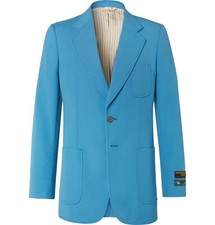 Gucci - Blue Wool-Blend Canvas Blazer - 46 NWT