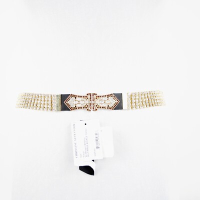 Christine Alexander NEW $125 Sz L Gold Crystal Topaz Hinge  display picture 2