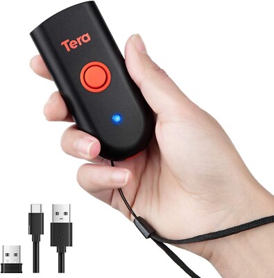 Tera Mini 1D 2D QR Wireless Barcode Scanner, Waterproof Shockproof Pocket Sca...