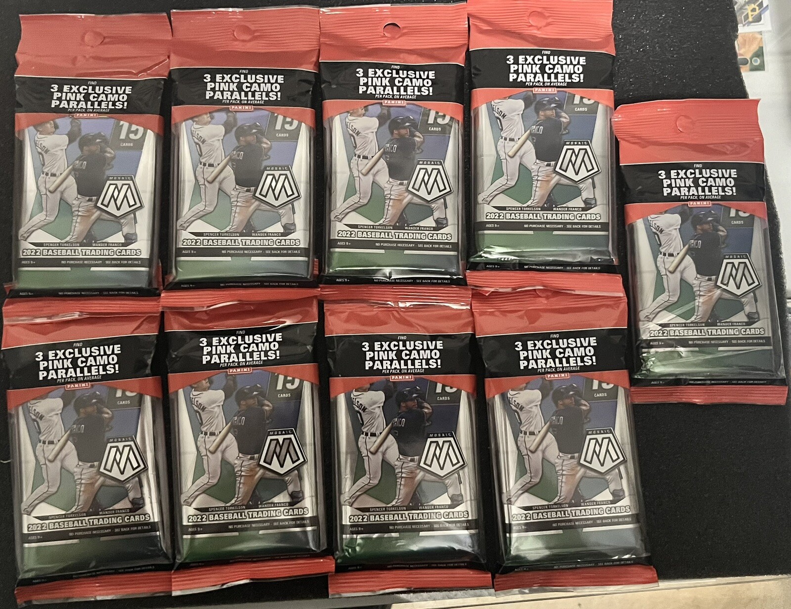 2022 Panini Mosaic Baseball 15-Card Jumbo Cello Fat Packs