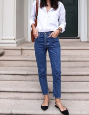 NWT Everlane Women 27 The Curvy 90's Cheeky Straight Med Blue Jean 100 Cotton