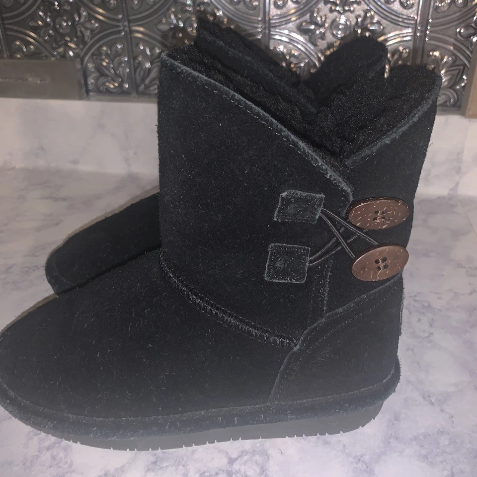 Bearpaw Bota Niño Invierno Cálido Rosaline Niño 12 Negro Gamuza Foto 2 de 4