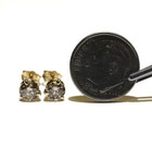 14k yellow gold 1.05ct Brown round diamond stud earrings — photo 5