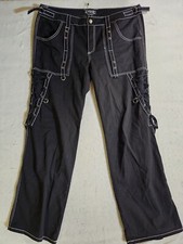Vintage TRIPP NYC Daang Goodman Black Bondage Chains Goth Pants Sz 17 Inseam 32