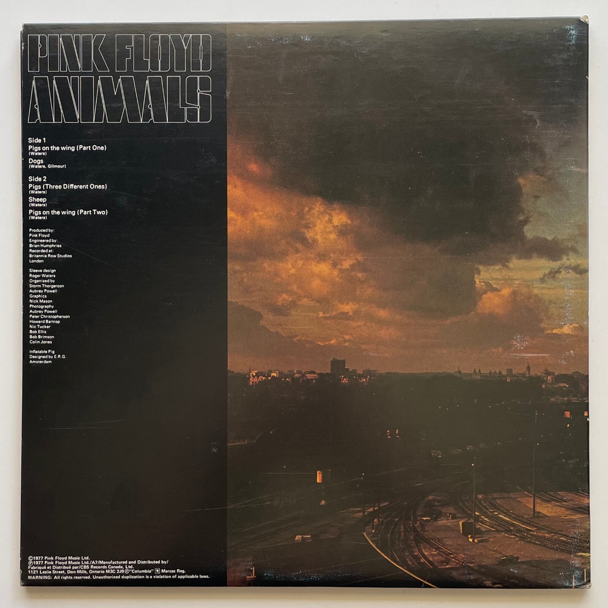 ORIGINAL Vtg 1977 PINK FLOYD Album ANIMALS Vinyl 1ST PRESS w 