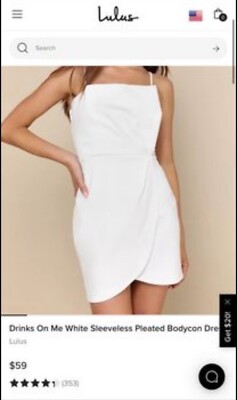 Lulus Drinks on Me White Dress Size Small
