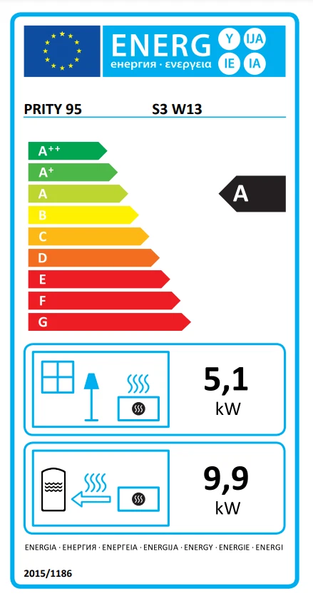 PRITY S3 W13 Wasserführender Kaminofen 5+10kW BImSchV 2 konform - Bild 2 von 4