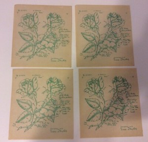 VTG 1952 Polly-Dell Stencils #27052 Roses 4 Pieces Videll Dougherty