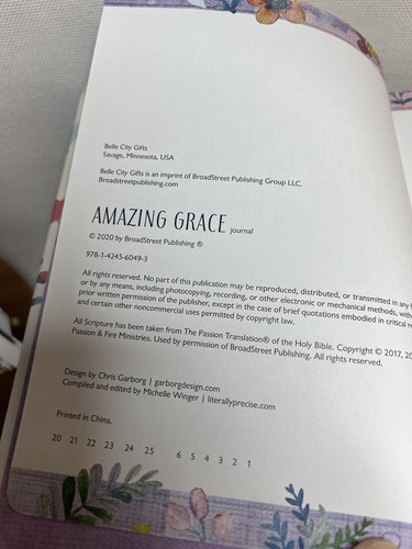 Amazing Grace Journal Writing Prompts Diary Lavender Floral Gift For Mom - Picture 9 of 16