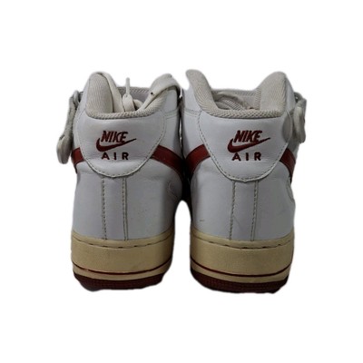 Nike Air Force 1 Mid White & Varsity Red Sneakers Men High Top