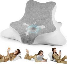 Ergonomic Memory Foam Bed Wedge Pillow for Headboard, Chin  Back Support Pillow