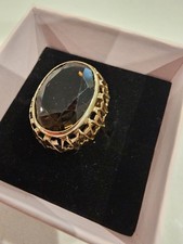 Goldring 333 mit Rauchquarz 18 x 14 mm , Ringgröße 18 mm