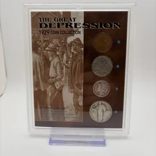1929 Great Depression 4 Coin Set – Liberty, Mercury Dime, Buffalo Nickel