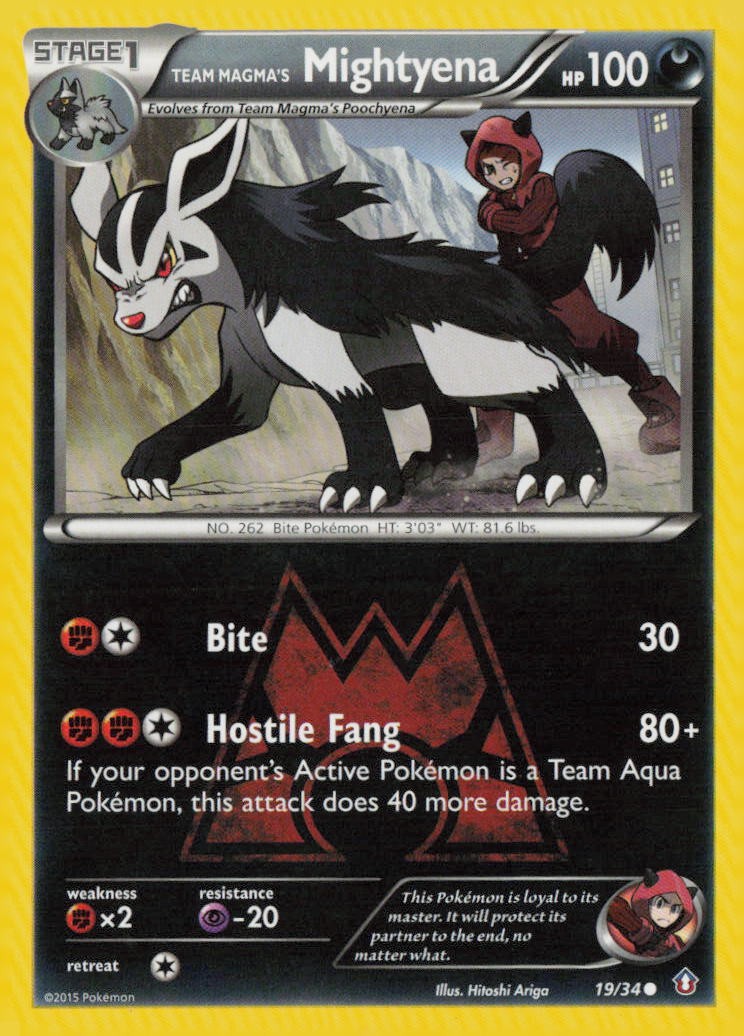 TEAM MAGMA'S MIGHTYENA 19/34 DOUBLE CRISIS MP C MP