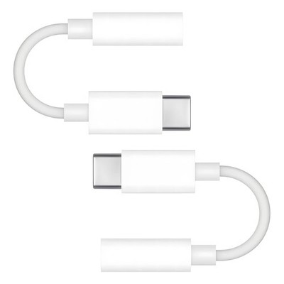 [2 Packs] USB Type C to 3.5mm Female Headphone Jack Adapter, C White 