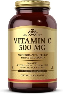 Solgar Vitamin C 500 mg, 250 Vegetable Capsules - Antioxidant & Immune Suppor...