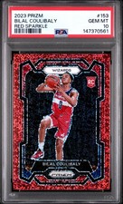 Rare PSA 10 2023 Panini Prizm Bilal Coulibaly #153 Red Sparkle Holo RC POP/30 🧊