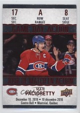 2017-18 Tim Hortons Collector's Series Game Day Action Max Pacioretty #GDA-8 6be