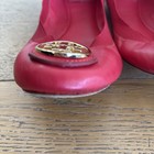 Tory Burch Ballet Flats Pinkish Red Leather, Slip One With Gold Logo Size 6.5 — photo 10