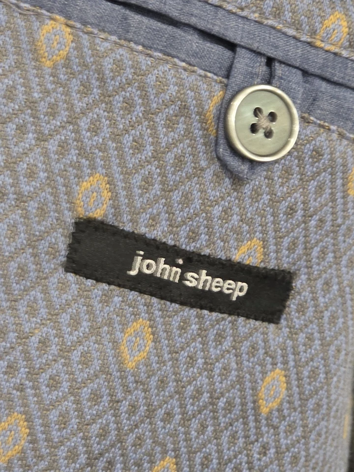 JOHN SHEEP Made Italy Blazer Men's 40R Multicolor Cotton Blend Surgeon's Cuffs - Image 2 of 4