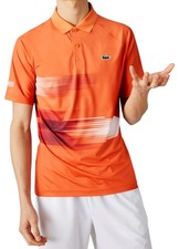 Lacoste Novak Djokovic Polo Shirt Mens L Orange FR7 Ultra Dry Tennis