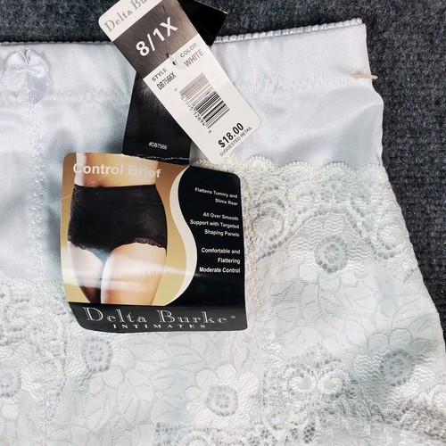 1 NEW Delta Burke VTG 90s Tummy Control Brief Panty Girdle W Lace Sz 8/1X - Picture 8 of 12