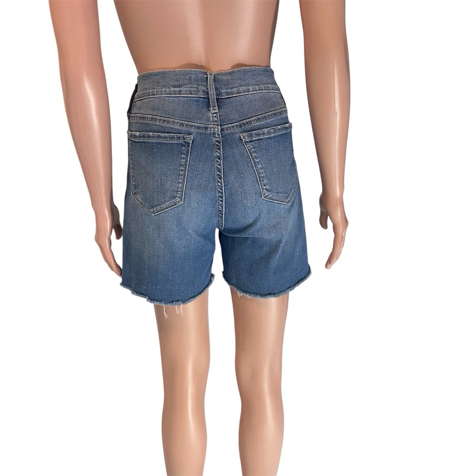 Code Bleu Chelsea Women’s Denim Shorts Size 4 Blue High Rise Frayed Hem Jean - Image 3 of 4