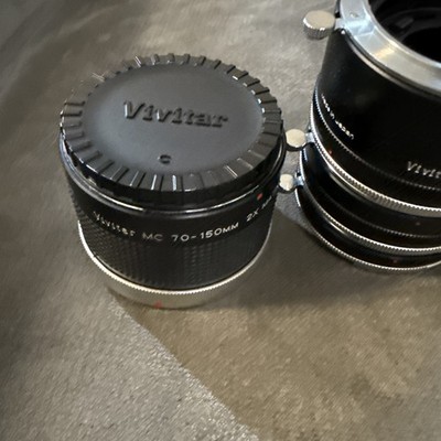 Vivitar Accessory Lot Extension Tubes Teleconverters Cases Untested