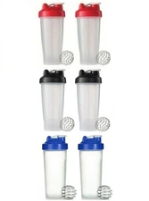 Shaker Bottle 24oz (Americas Blender) Mixer,"Variety Pack Blue Red Black "6"Pack