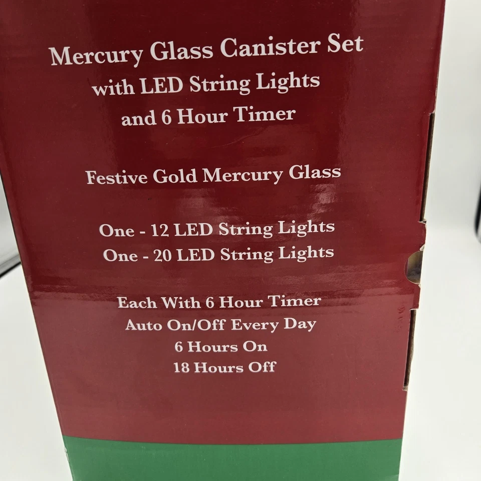 TRIMMERRY 2 件套黄金水星玻璃罐套装 LED 串灯 6 小时计时器  — 第 3/4 张图片