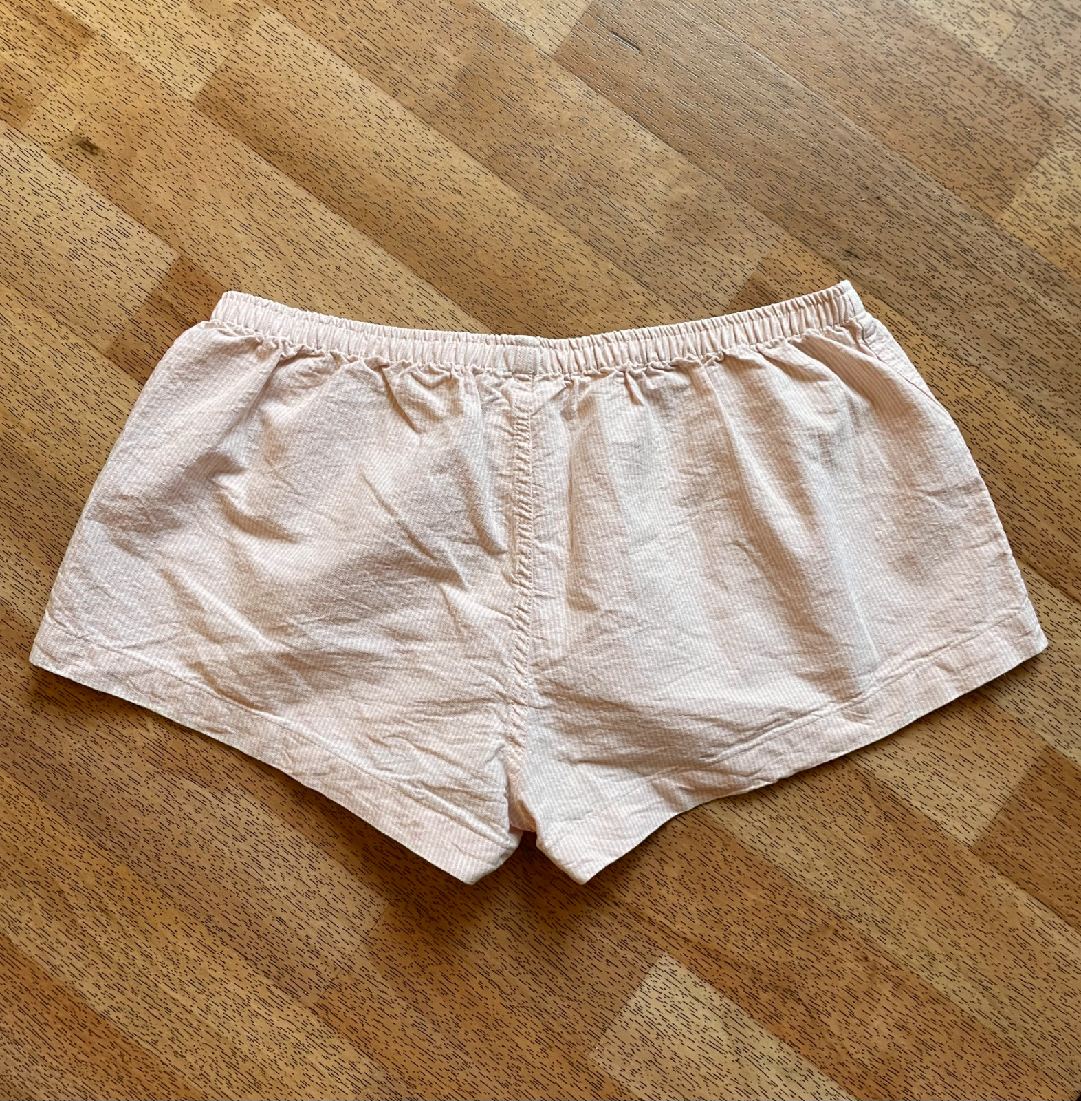 Brandy Melville Pink Stripe Pajama Set Button Tank Top & Cotton Lounge Shorts