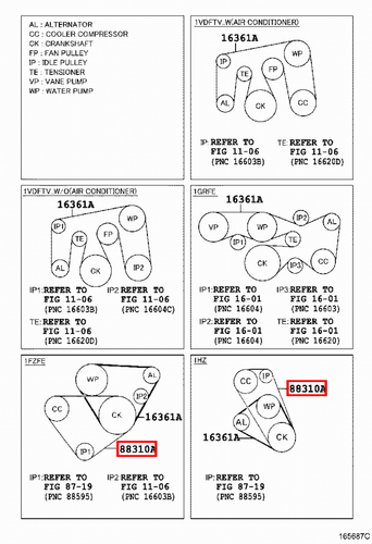 Genuine Hilux LN130 LN111 LN109 LN107 LN106 LN100 3L 2L T AC A/C Drive V Belt - Picture 7 of 14