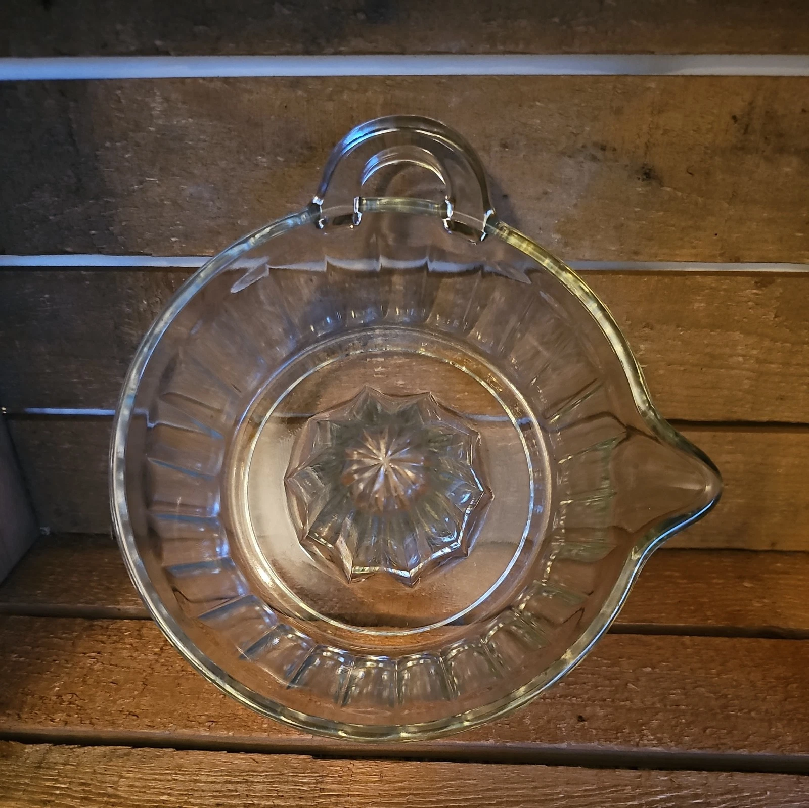 Vintage Hand Juicer & Citrus Reamer-1950's Pressed Glass as shown