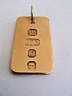 9ct Ingot London Hallmarked 1977... Maker KMJ.... 15gms