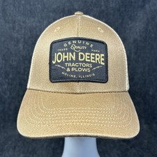 John Deere Tractors & Plows Snapback Hat Beige Adjustable 2021 Inside Graphic