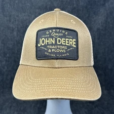 John Deere Tractors & Plows Snapback Hat Beige Adjustable 2021 Inside Graphic