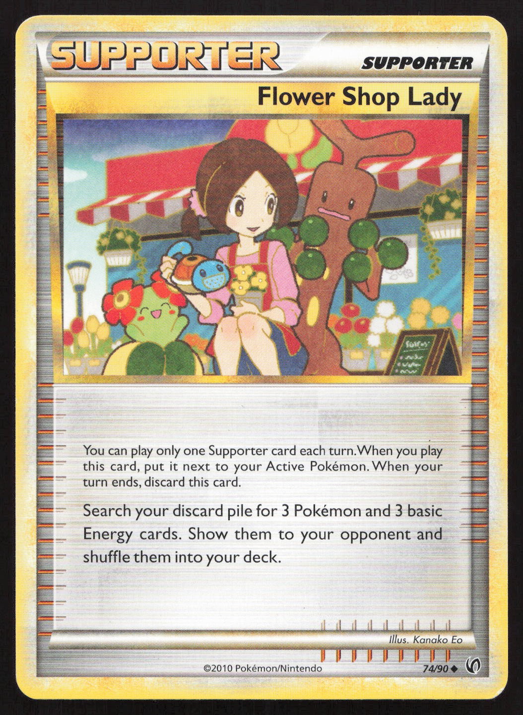 Flower Shop Lady 74/90 Uncommon Undaunted Pokemon MP