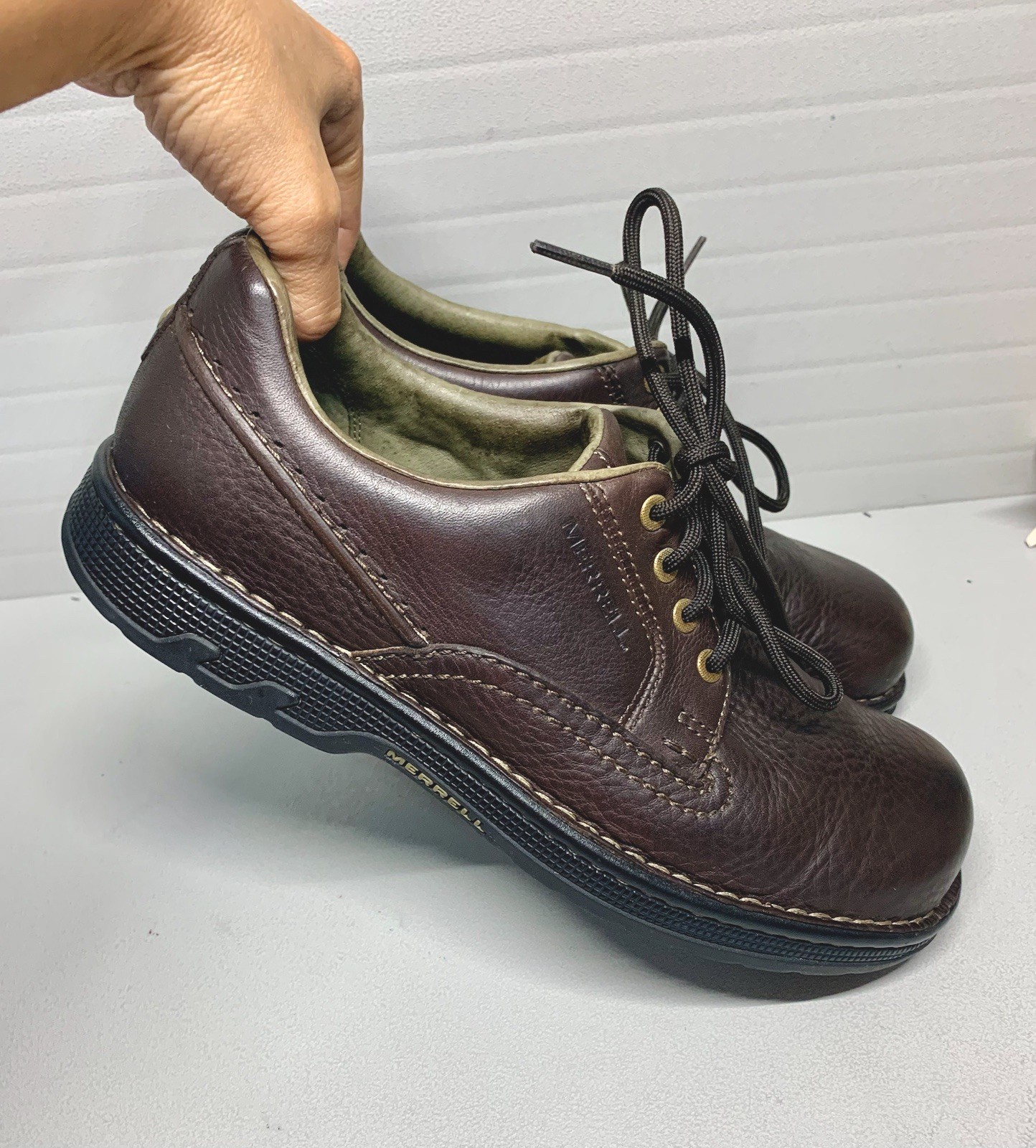 MERRELL scarpe uomo pelle ciottolata stringate marroni misura 10 5