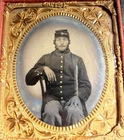 1860's U.S. Civil War Union Soldier 1/6 Ambrotype Photo – Original Case - Super!