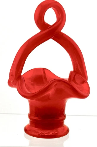 Fenton NFGS Mandarin Red 37 Mini Basket Whimsey