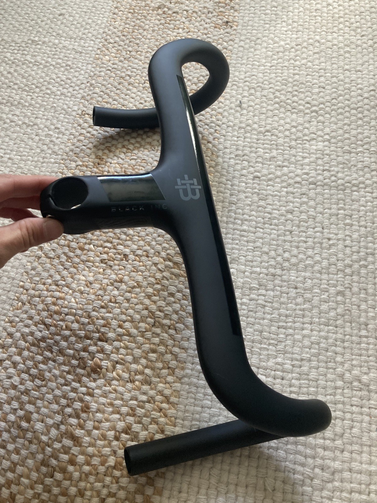 Black Inc integrated handlebar 100 mm x 38 cm road gravel bike carbon barstem