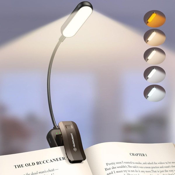Luz Lectura Libros Cama, Luz Libro Lectura Recargable con 20 LED, 5 Modos